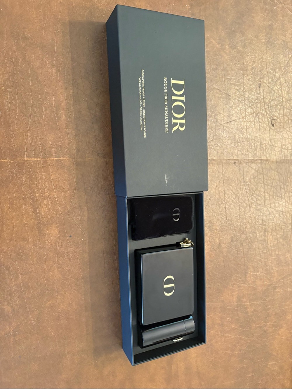 Dior Men's Accessories Set in Navy and Black with Gold Logo